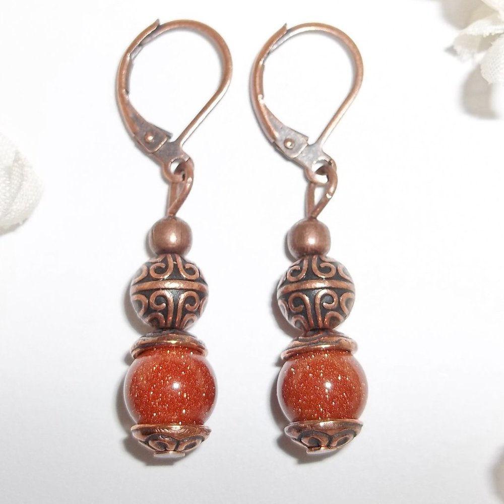 Boho Sandstone Earring Set Pair Beaded NWT 4531